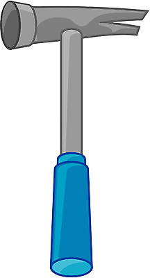 EPS 컬러 일러스트 사람없음 파란색 한개 회색 도구 공구 망치 오브젝트 쇠망치 장도리 국내일러스트 1 파일형식 벡터