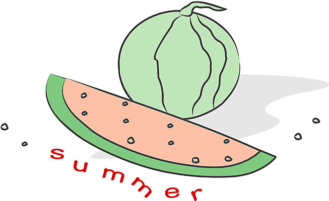 EPS 식물 아이콘 문자 알파벳 영어 계절 컬러 과일 여름음식 수박 사람없음 연두색 여름 농작물 두개 제철음식 제철과일 2D아이콘 음식 2 농업 초록색 제철 파일형식 벡터 여름_계절