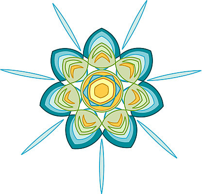 EPS 클립아트 문양 디자인 꽃 컬러 백그라운드 무늬 꽃무늬 일러스트 식물문양 사람없음 전통문양 원형 청록색 국내일러스트 도형 식물 전통 파일형식 벡터