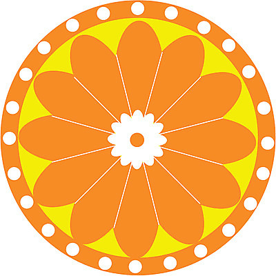 EPS 클립아트 문양 디자인 컬러 백그라운드 무늬 꽃무늬 일러스트 식물문양 사람없음 노란색 전통문양 주황색 원형 국내일러스트 도형 식물 전통 꽃 파일형식 벡터