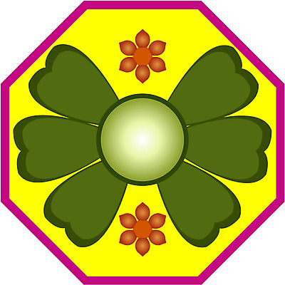 EPS 클립아트 문양 디자인 컬러 백그라운드 무늬 꽃무늬 일러스트 식물문양 사람없음 초록색 노란색 전통문양 주황색 자주색 팔각형 국내일러스트 도형 식물 전통 꽃 파일형식 벡터