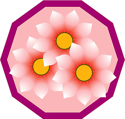 EPS 클립아트 문양 디자인 꽃 분홍색 컬러 백그라운드 무늬 꽃무늬 일러스트 식물문양 사람없음 노란색 전통문양 자주색 국내일러스트 식물 전통 파일형식 벡터