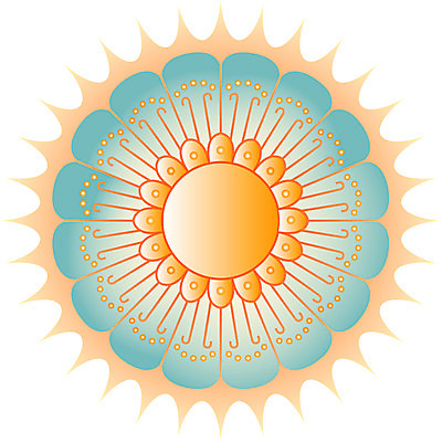 EPS 클립아트 문양 디자인 컬러 하늘색 백그라운드 무늬 꽃무늬 일러스트 식물문양 사람없음 전통문양 주황색 원형 국내일러스트 도형 식물 전통 꽃 파란색 파일형식 벡터