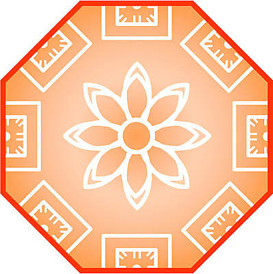 EPS 클립아트 한국전통 문양 디자인 컬러 백그라운드 무늬 꽃무늬 패턴 일러스트 식물문양 사람없음 전통무늬 전통문양 주황색 팔각형 국내일러스트 도형 식물 전통 꽃 한국 파일형식 벡터