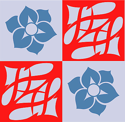 EPS 클립아트 문양 디자인 줄기 컬러 백그라운드 무늬 꽃무늬 패턴 일러스트 식물문양 사람없음 빨간색 전통문양 사각형 덩굴 남색 국내일러스트 도형 식물 전통 꽃 파일형식 벡터