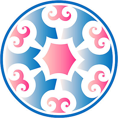 EPS 클립아트 문양 디자인 분홍색 컬러 백그라운드 무늬 꽃무늬 일러스트 식물문양 사람없음 파란색 전통문양 원형 국내일러스트 도형 식물 전통 꽃 파일형식 벡터