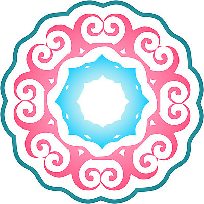 EPS 클립아트 문양 디자인 분홍색 컬러 하늘색 백그라운드 무늬 꽃무늬 일러스트 식물문양 사람없음 초록색 전통문양 원형 국내일러스트 도형 식물 전통 꽃 파란색 파일형식 벡터