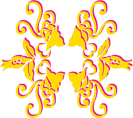 EPS 클립아트 문양 디자인 컬러 백그라운드 무늬 꽃무늬 일러스트 식물문양 사람없음 노란색 전통문양 나비문양 국내일러스트 식물 전통 꽃 파일형식 벡터