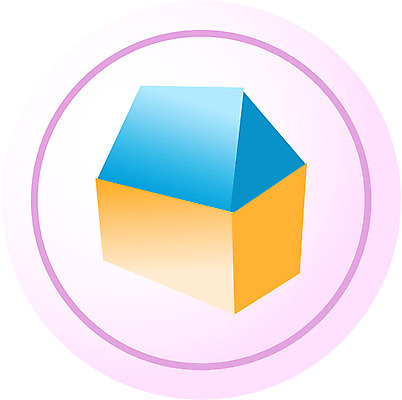 EPS 아이콘 시설물 현대건축 건축 분홍색 컬러 주택 사람없음 건물 파란색 주황색 원형 한채 2D아이콘 도형 1 건축물 파일형식 벡터