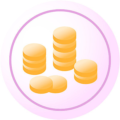 EPS 아이콘 분홍색 컬러 돈 사람없음 동전 주황색 원형 오브젝트 2D아이콘 도형 재산 파일형식 벡터