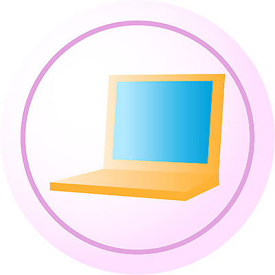 EPS 아이콘 분홍색 컬러 사람없음 파란색 노트북 전자제품 컴퓨터 한개 스크린 모니터 주황색 통신기기 원형 휴대용 오브젝트 2D아이콘 도형 1 통신 기계 파일형식 벡터