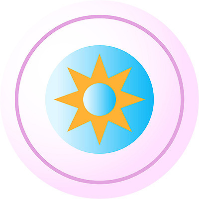 EPS 자연요소 아이콘 문양 분홍색 컬러 무늬 자연 날씨 사람없음 파란색 태양 노란색 맑음 원형 2D아이콘 도형 생태계 파일형식 벡터