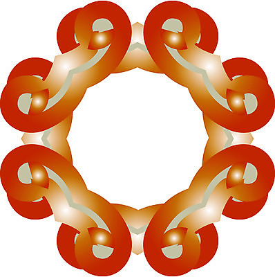 EPS 클립아트 문양 디자인 컬러 백그라운드 무늬 꽃무늬 일러스트 식물문양 사람없음 전통문양 주황색 원형 국내일러스트 도형 식물 전통 꽃 파일형식 벡터