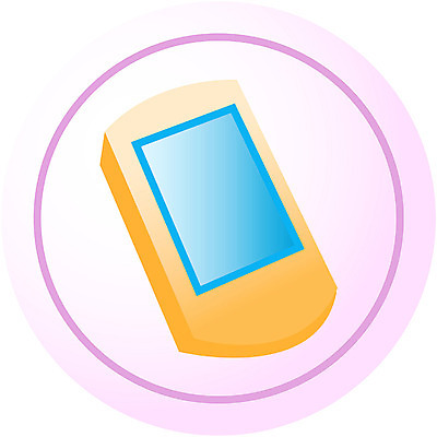 EPS 아이콘 컬러 사람없음 파란색 노트북 전자제품 한개 주황색 통신기기 원형 오브젝트 PDA 2D아이콘 도형 1 통신 기계 파일형식 벡터