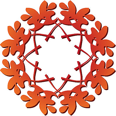 EPS 클립아트 문양 디자인 컬러 백그라운드 무늬 꽃무늬 일러스트 식물문양 사람없음 전통문양 주황색 원형 국내일러스트 도형 식물 전통 꽃 파일형식 벡터