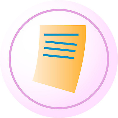 EPS 아이콘 종이 분홍색 컬러 문구용품 사람없음 주황색 원형 편지 우편물 편지지 문서 한장 2D아이콘 도형 1 오브젝트 파일형식 벡터