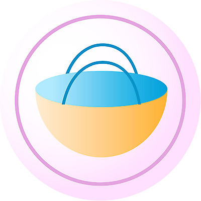 EPS 아이콘 분홍색 컬러 생활용품 주방용품 사람없음 파란색 한개 바구니 주황색 원형 장바구니 오브젝트 2D아이콘 도형 1 쇼핑 파일형식 벡터