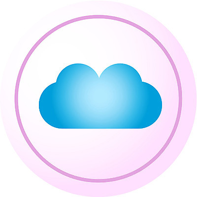 EPS 자연요소 구름 아이콘 분홍색 컬러 자연 날씨 사람없음 파란색 원형 2D아이콘 도형 생태계 파일형식 벡터
