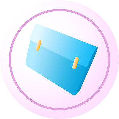 EPS 아이콘 잡화 분홍색 컬러 서류가방 가방 사람없음 한개 사무용품 원형 오브젝트 남성용 2D아이콘 도형 1 문구용품 파일형식 벡터