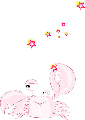 EPS 클립아트 동물 캐릭터 한마리 별 절지류 일러스트 집게 갑각류 사람없음 바다동물 별자리 게 운세 별자리캐릭터 게자리 일러캐릭터 자연요소 1 바다 수중동물 파일형식 벡터