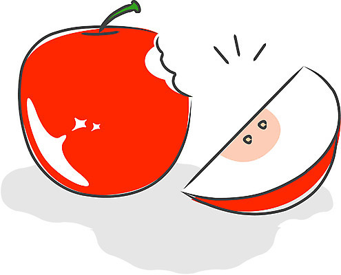 EPS 식물 아이콘 음식 컬러 조각 과일 사람없음 빨간색 두개 사과 베어문 2D아이콘 2 파일형식 벡터