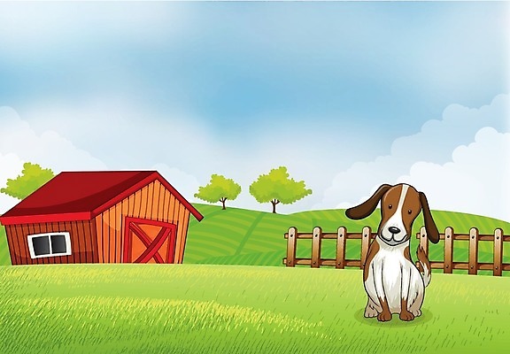 EPS 해외이미지 나무 식물 동물 구름 잎 밭 채소 일러스트 가족 자연 하늘 앉기 사람없음 야외 파란색 농작물 울타리 농장 농경지 흰색 개 강아지 농부 오두막 그림 외양간 밭일 충실 해외202004 해외일러스트 자연요소 직업 컬러 농업 포유류 관계 모션 담장 반려동물 생태계 파일형식 벡터