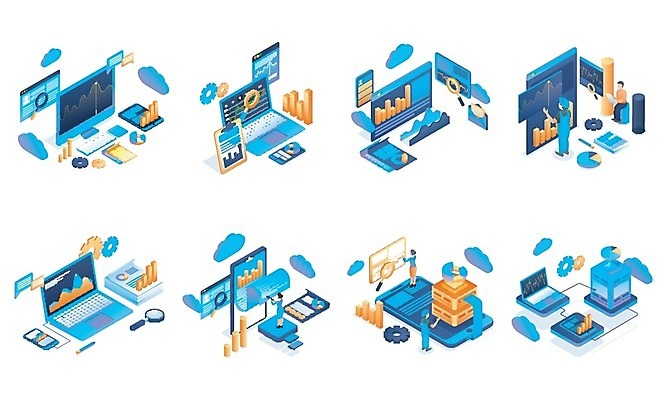 EPS 해외이미지 디자인 컨셉 일러스트 회사 비즈니스 사람없음 노트북 스마트폰 컴퓨터 세트 3D 디지털 스크린 자료 인포그래픽 장비 정보 키보드 네트워크 연결 분석 보고서 보안 상업 전자 시스템 UI 데이터베이스 서버 터미널 프로세서 해외202004 해외일러스트 안전 전자제품 핸드폰 스마트기기 디지털합성 파일형식 벡터