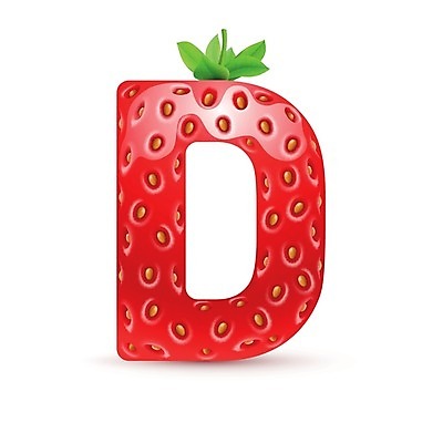 EPS 해외이미지 모양 알파벳 일러스트 텍스트 딸기 대문자 사람없음 빨간색 D 해외202004 해외일러스트 영어 컬러 과일 파일형식 벡터