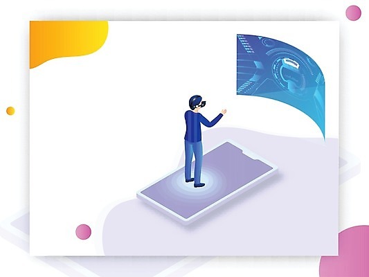 EPS 해외이미지 디자인 포스터 인터넷 일러스트 의학 모바일 사람모양 사람없음 스마트폰 세계 스마트 전자 아이소메트릭 로딩 사용자 현실 해외202004 AI_인공지능 해외일러스트 모양 컨셉 핸드폰 스마트기기 파일형식 벡터