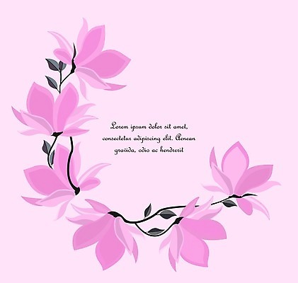 EPS 해외이미지 꽃 일러스트 프레임 사람없음 낭만 목련 꽃프레임 프레임일러스트 국경 해외202004 해외일러스트 식물 컨셉 파일형식 벡터