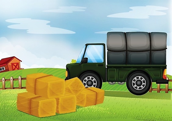 EPS 해외이미지 나무 식물 구름 이동 잎 밭 채소 일러스트 교통시설 자동차 자연 하늘 사람없음 야외 파란색 농작물 울타리 농장 농경지 짐 화물 흰색 농부 오두막 그림 외양간 밭일 해외202004 해외일러스트 자연요소 직업 육상교통 컬러 교통 컨셉 농업 담장 운송업 시설 생태계 파일형식 벡터