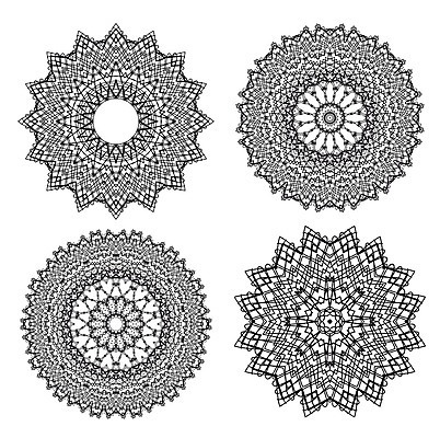 EPS 해외이미지 모양 디자인 꽃무늬 일러스트 추상 미술 사람없음 그래픽 세트 흰색 원형 화려 우아함 심볼 그림 기하학 만다라 엘리먼트 스타일 국경 해외202004 해외일러스트 도형 꽃 컬러 컨셉 무늬 문화예술 파일형식 벡터