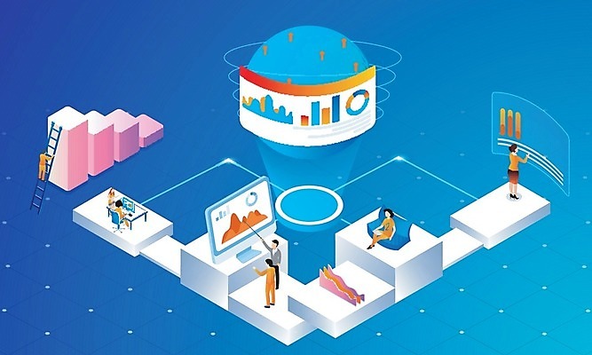 EPS 해외이미지 여자 남자 백그라운드 컨셉 일러스트 회사 비즈니스 통계 직장 사람 여러명 성인 사람없음 파란색 3D 디지털 자료 인포그래픽 흰색 작업 연결 분석 상업 마케팅 분석가 성인만 해외202004 해외일러스트 직업 컬러 다수 디지털합성 파일형식 벡터