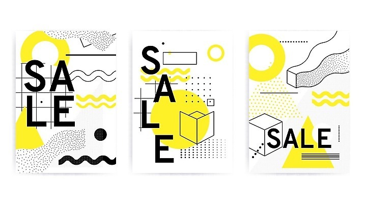 EPS 해외이미지 모양 디자인 포스터 선 백그라운드 패턴 일러스트 추상 사람없음 그래픽 장식 세트 노란색 세일 검은색 흰색 점 원형 팝 멤피스디자인 해외202004 해외일러스트 도형 컬러 무늬 파일형식 벡터