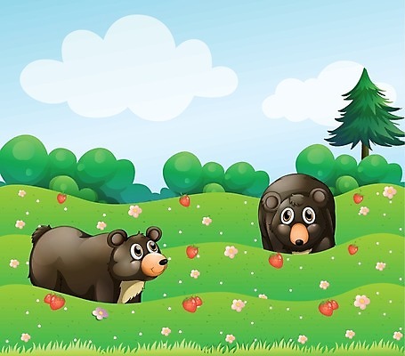 EPS 해외이미지 나무 식물 동물 구름 잎 밭 채소 일러스트 곰 자연 하늘 풍경 사람없음 야외 초록색 파란색 농작물 농장 농경지 정원 흰색 소나무 농부 언덕 그림 거인 밭일 해외202004 해외일러스트 자연요소 직업 컬러 농업 포유류 생태계 파일형식 벡터