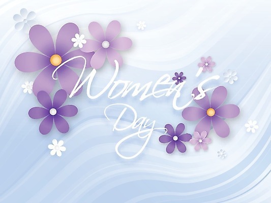 EPS 해외이미지 무료이미지 기념일 꽃 하늘색 일러스트 타이포그라피 사람없음 보라색 세계여성의날 해외202004 해외일러스트 식물 문자 컬러 이벤트 파란색 파일형식 벡터 무료콘텐츠