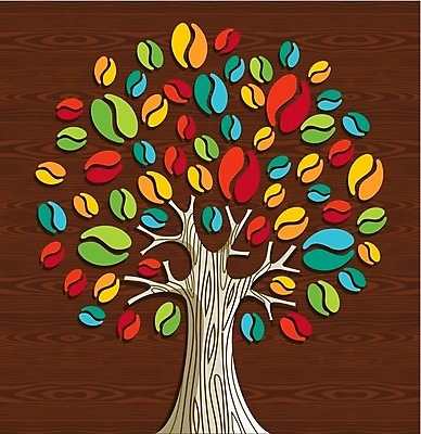 EPS 해외이미지 나무 무료이미지 컨셉 일러스트 아이디어 사람없음 원두 해외202004 해외일러스트 식물 커피 파일형식 벡터