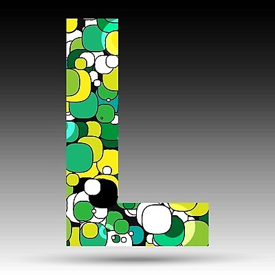 EPS 해외이미지 알파벳 일러스트 텍스트 대문자 사람없음 그래픽 초록색 물방울무늬 L 해외202004 해외일러스트 영어 컬러 무늬 파일형식 벡터