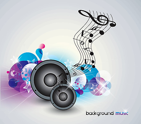 EPS 해외이미지 무료이미지 디자인 별 음악 백그라운드 음표 일러스트 사람없음 스피커 소리 원형 해외202004 해외일러스트 자연요소 도형 기호 음향기기 문화예술 파일형식 벡터 무료콘텐츠
