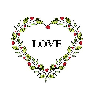 EPS 해외이미지 무료이미지 디자인 잎 일러스트 프레임 사랑 사람없음 하트 해외202004 해외일러스트 모양 식물 감정 파일형식 벡터 무료콘텐츠