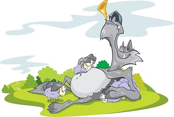 EPS 해외이미지 동물 캐릭터 컨셉 밭 일러스트 미소 사람없음 야외 초록색 여름 흰색 양 속임수 위험 먹이 언덕 그림 육식동물 조심 늑대 카툰스타일 숨김 해외202004 해외일러스트 일러캐릭터 계절 컬러 농업 포유류 표정 파일형식 벡터