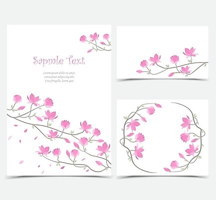 EPS 해외이미지 꽃 일러스트 프레임 사람없음 낭만 목련 해외202004 해외일러스트 식물 컨셉 파일형식 벡터