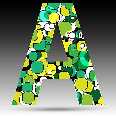 EPS 해외이미지 알파벳 일러스트 텍스트 대문자 사람없음 그래픽 초록색 물방울무늬 A 해외202004 해외일러스트 영어 컬러 무늬 파일형식 벡터