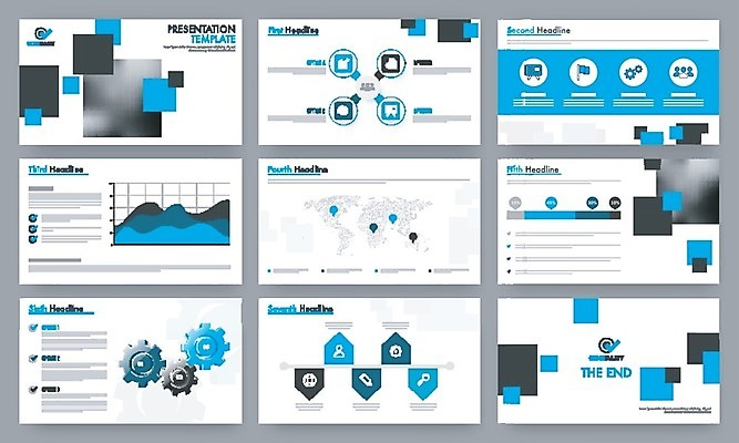 EPS 해외이미지 템플릿 디자인 산업 리플렛 백그라운드 일러스트 회사 비즈니스 통계 그래프 팜플렛 사람없음 파란색 인포그래픽 문서 마케팅 목록 해외202004 해외일러스트 컬러 파일형식 벡터