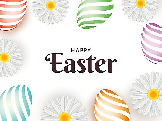 EPS 해외이미지 일러스트 타이포그라피 사람없음 흰색 데이지 부활절계란 해외202004 해외일러스트 문자 꽃 컬러 부활절 계란 파일형식 벡터