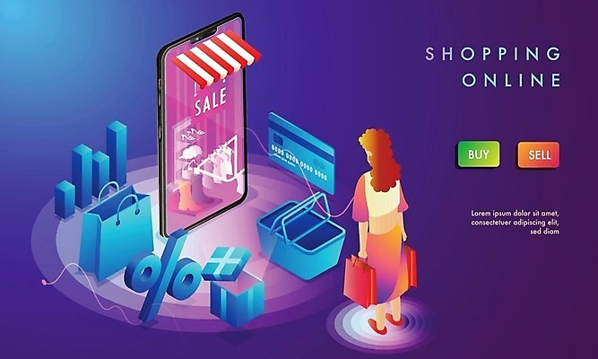 EPS 해외이미지 여자 신발 돈 가방 일러스트 선물 스마트폰 쇼핑 세일 바구니 상점 스마트 패키지 아이소메트릭 슈퍼마켓 소셜미디어 해외202004 해외일러스트 잡화 컨셉 사람 핸드폰 스마트기기 재산 파일형식 벡터