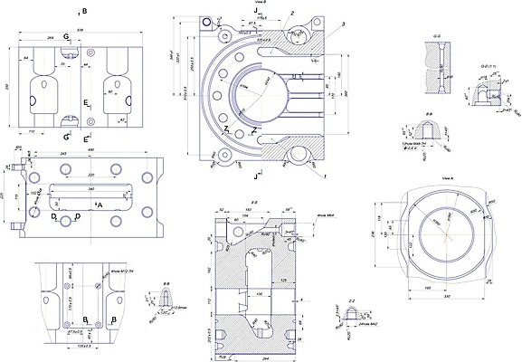 EPS 해외이미지 산업 선 일러스트 텍스트 부분 화살 기계 장비 원형 구멍 그림 청사진 부화 프로젝트 해외202004 해외일러스트 도형 파일형식 벡터