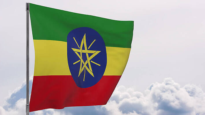 배너 물결 백그라운드 하늘 바람 사람없음 파란색 흰색 깃발 깃대 봉 애국심 에티오피아 전국 4K MOV 해외동영상 클립영상 자연요소 컬러 아프리카 날씨 동영상 파일형식