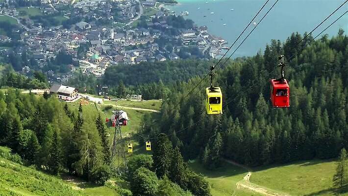 호수 휴가 산 사람없음 야외 관광지 마을 오스트리아 알프스 타운 잘츠부르크 MP4 해외동영상 클립영상 유럽 여행 도시 동영상 파일형식