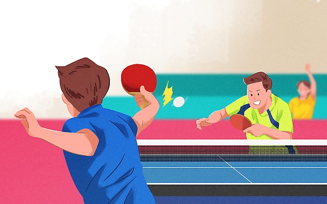 PSD 여자 남자 일러스트 응원 들기 경기 상반신 성인 세명 파이팅 주먹 탁구채 군중 탁구 탁구공 탁구선수 탁구대 리시브 백핸드 성인만 국내일러스트 스포츠 공 모션 운동선수 사람 구기 라켓 탁구용품 파일형식